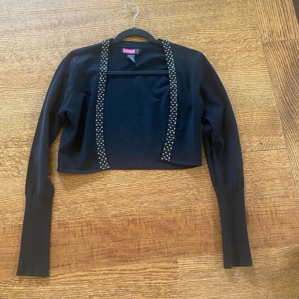 Say What short black cardigan